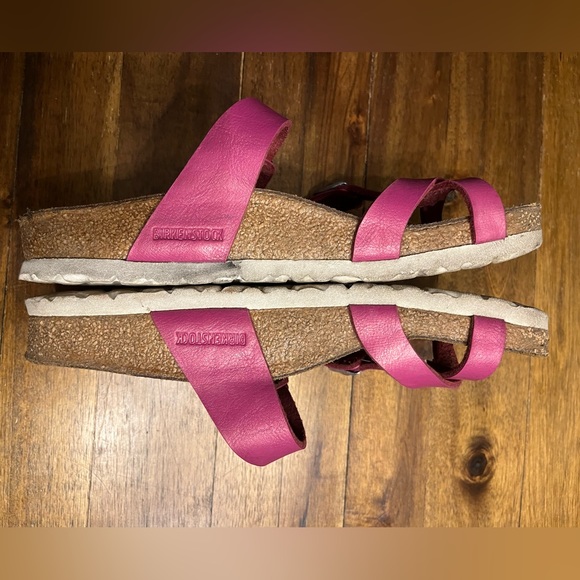 Birkenstock Mayori Fuchsia Hot Pink Leather Sandak 5.5 - Picture 3 of 6